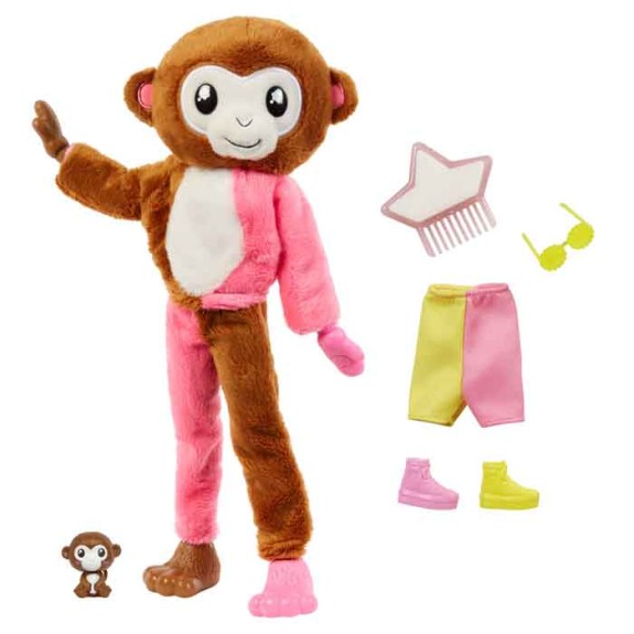 Barbie®️ Cutie Reveal Barbie Jungle Friends Series - Monkey