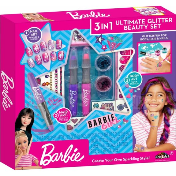 Barbie 3-in-1 Ultimate Glitter Beauty Set