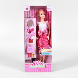 Doll set: Alisa in Polka Dots Dress P&W