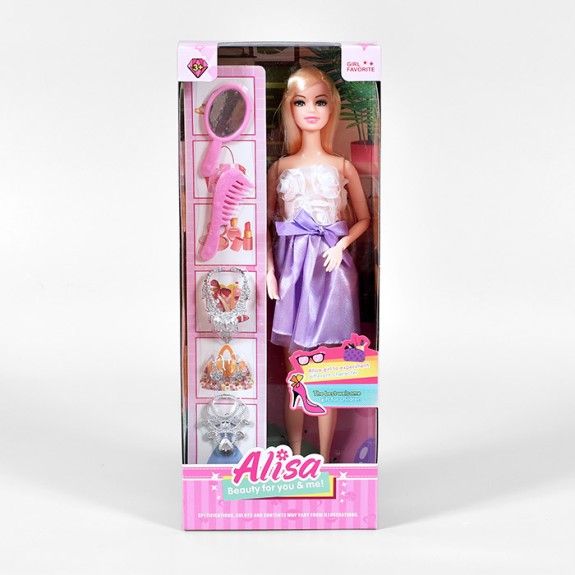 Doll set: Alisa in a Dress - Lilac