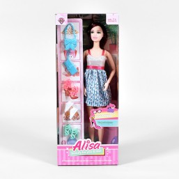 Doll set: Alisa in a Dress - Butterflies