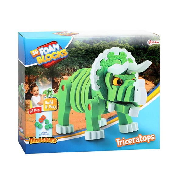 Building Blocks : 3D Foam Dinosaur Triceratops