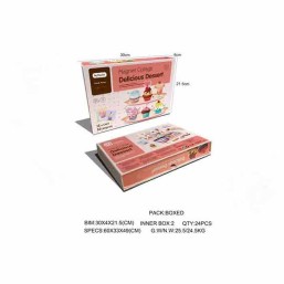 Three dimensional magnetic book of puzzle cake desserts